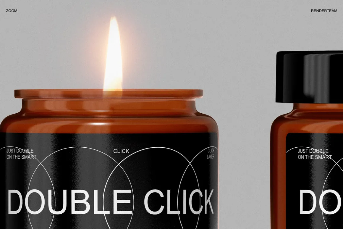 Amber Glass Candle Mockup Set