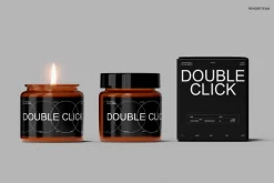 Amber Glass Candle Mockup Set
