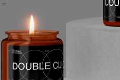 Amber Glass Candle Mockup Set