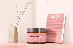 Amber Glass Cosmetic Jar Mockups