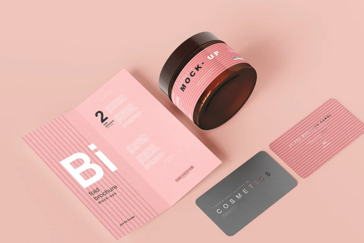 Amber Glass Cosmetic Jar Mockups