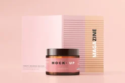 Amber Glass Cosmetic Jar Mockups