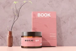 Amber Glass Cosmetic Jar Mockups