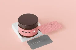 Amber Glass Cosmetic Jar Mockups