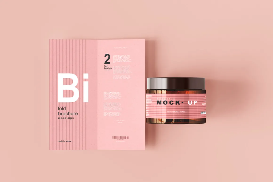 Amber Glass Cosmetic Jar Mockups