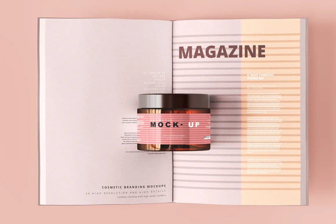 Amber Glass Cosmetic Jar Mockups
