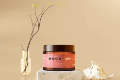 Amber Glass Cosmetic Jar Mockups