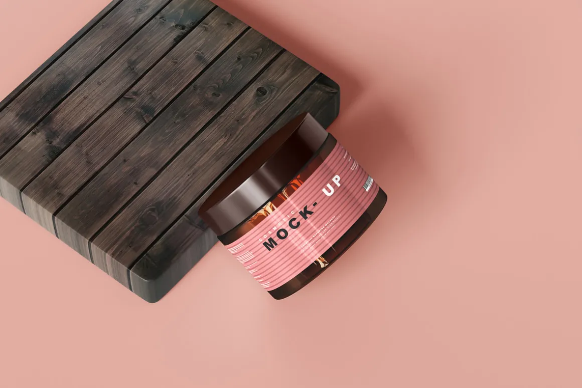 Amber Glass Cosmetic Jar Mockups