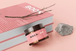 Amber Glass Cosmetic Jar Mockups