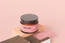 Amber Glass Cosmetic Jar Mockups