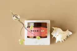 Amber Glass Cosmetic Jar Mockups