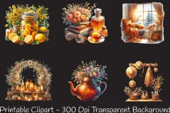 Amber Spring Cozy Home Cliparts