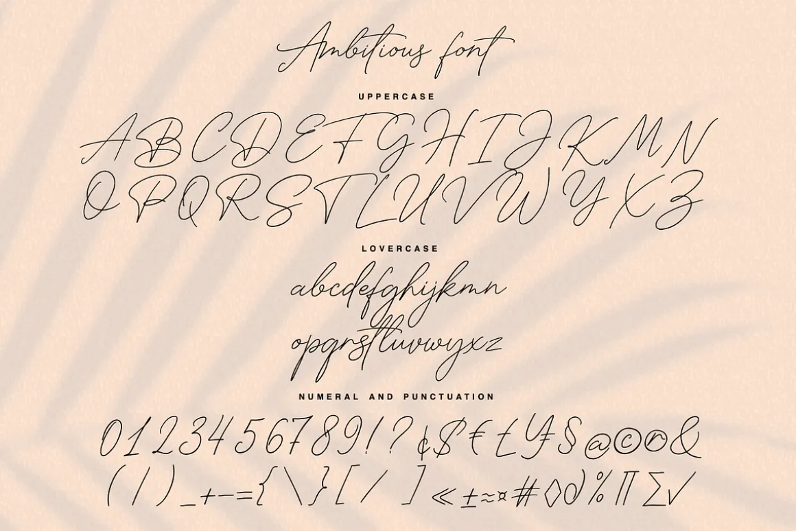 Ambitious hand written font