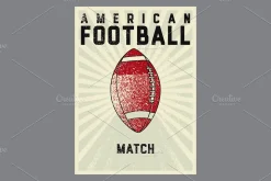 American Football vector poster set.