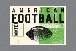 American Football vector poster set.