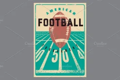American Football vector poster set.