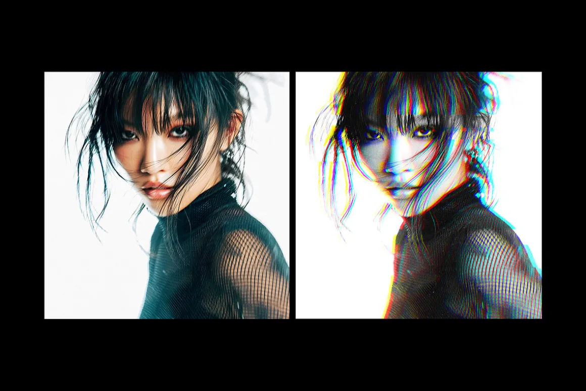 Anaglyph Glitch Photo Effect