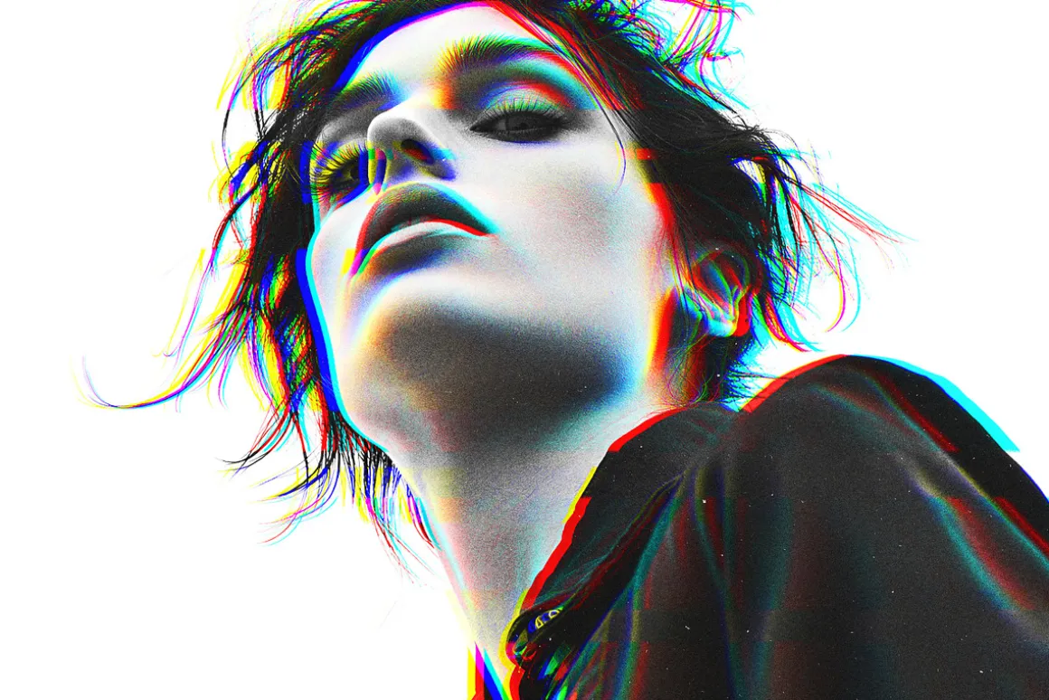 Anaglyph Glitch Photo Effect