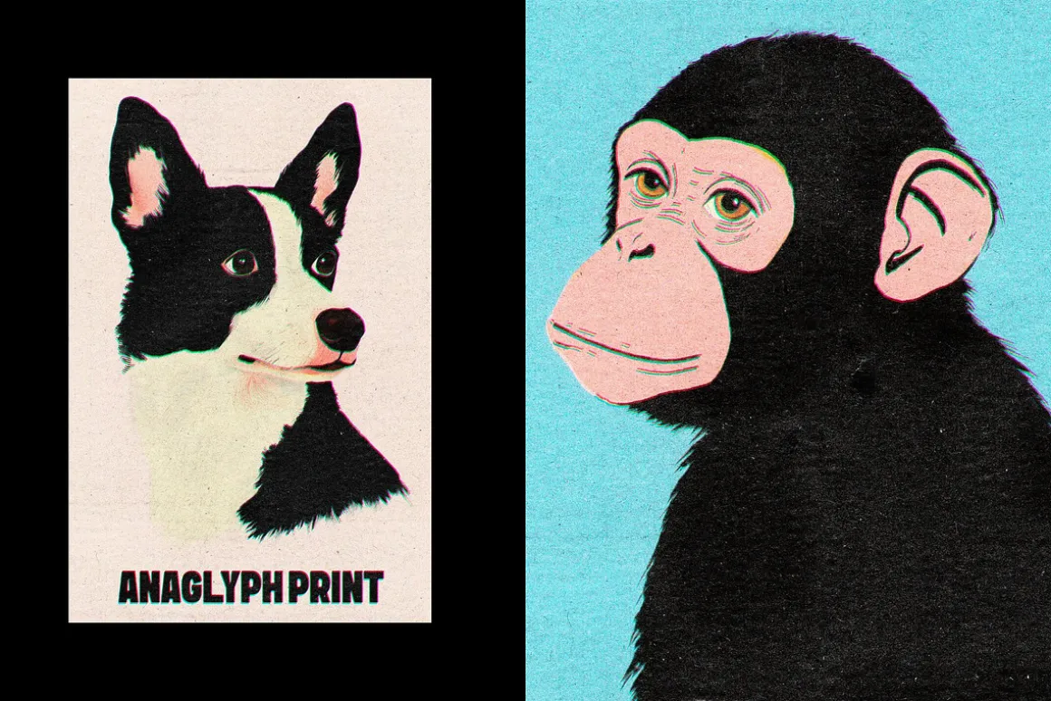 Anaglyph Print Design Poster Effect