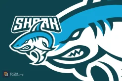 Angry Shark Mascot Logo