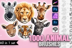 Animal brushes Procreate, Photoshop