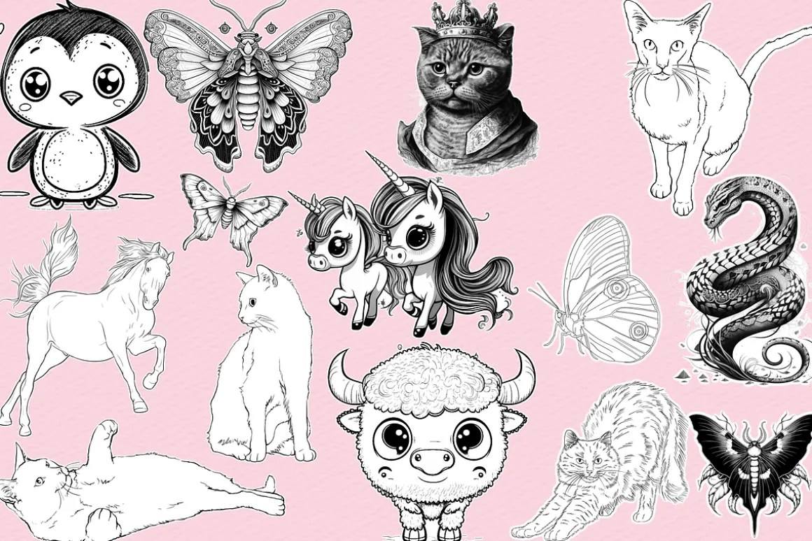 Animal brushes Procreate, Photoshop