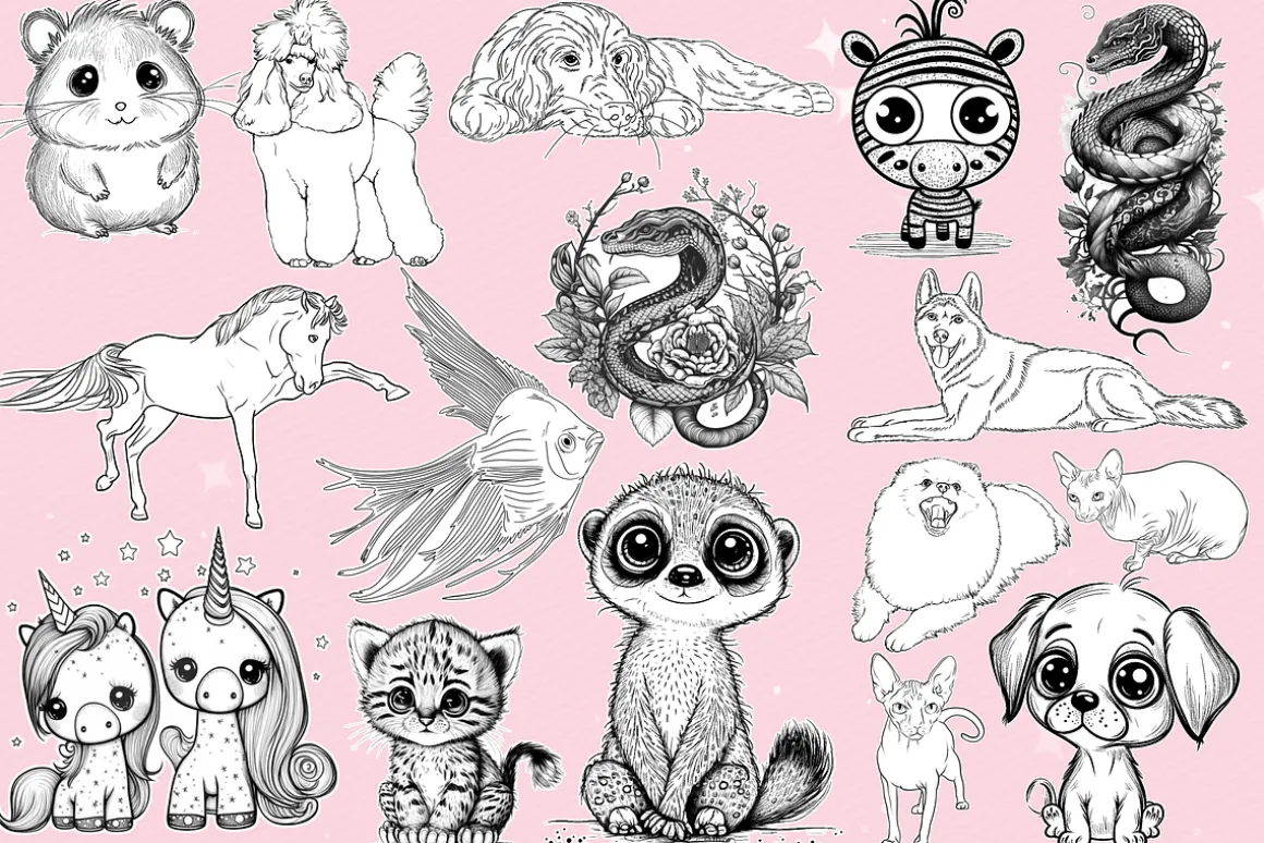 Animal brushes Procreate, Photoshop