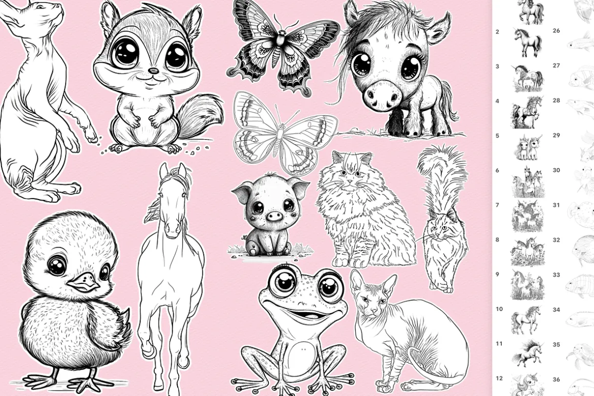 Animal brushes Procreate, Photoshop