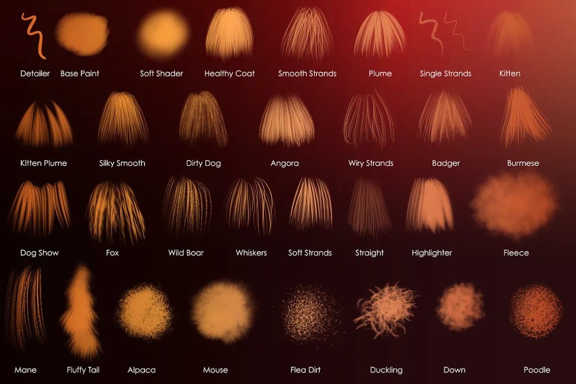 Animal Fur Procreate Brushes