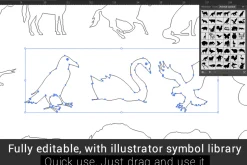 100 ANIMAL Silhouettes Vector Shapes