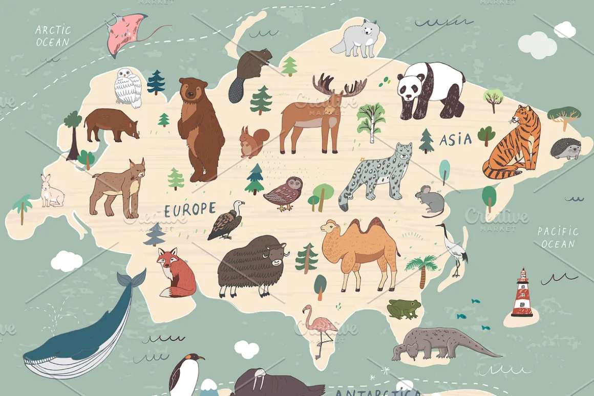 Animals World Map2