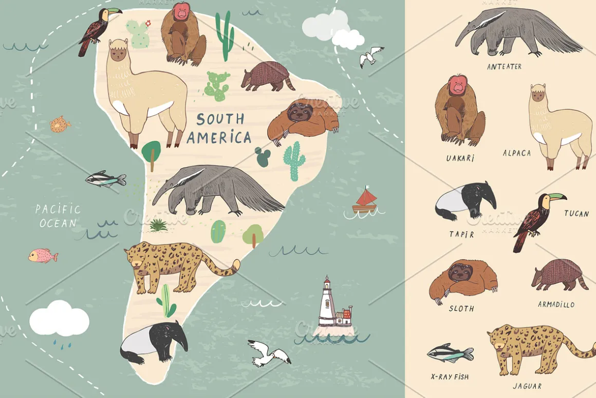 Animals World Map2