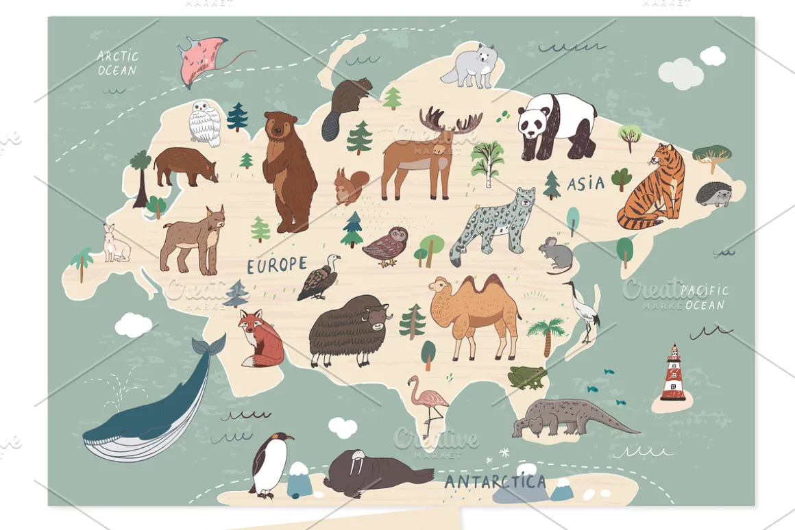 Animals World Map2