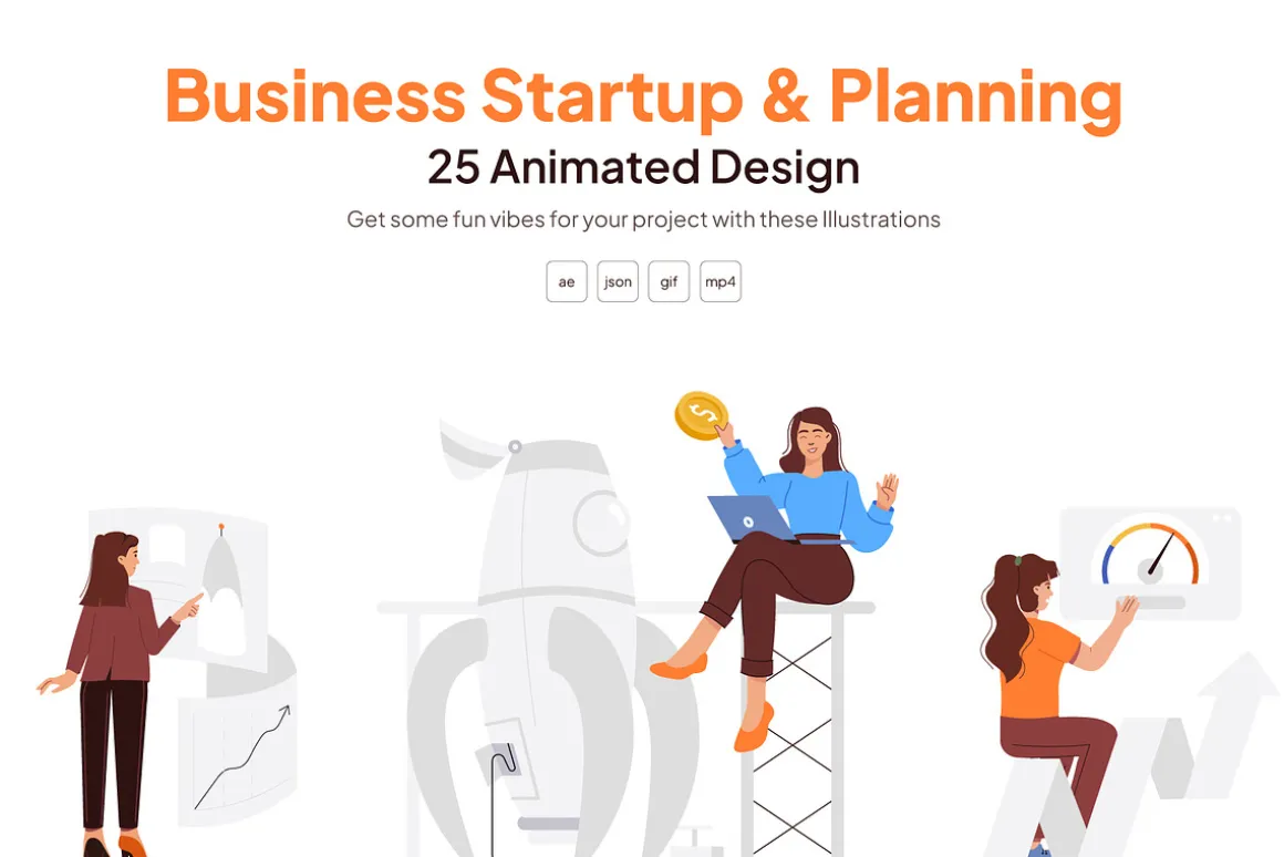 Animated Business Illustration Set