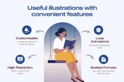 Animated Reading Illustration Set
