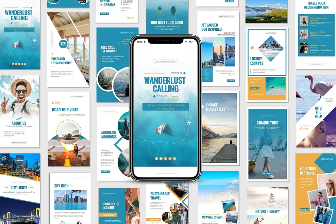 150 Animated Travel Social Media Kit