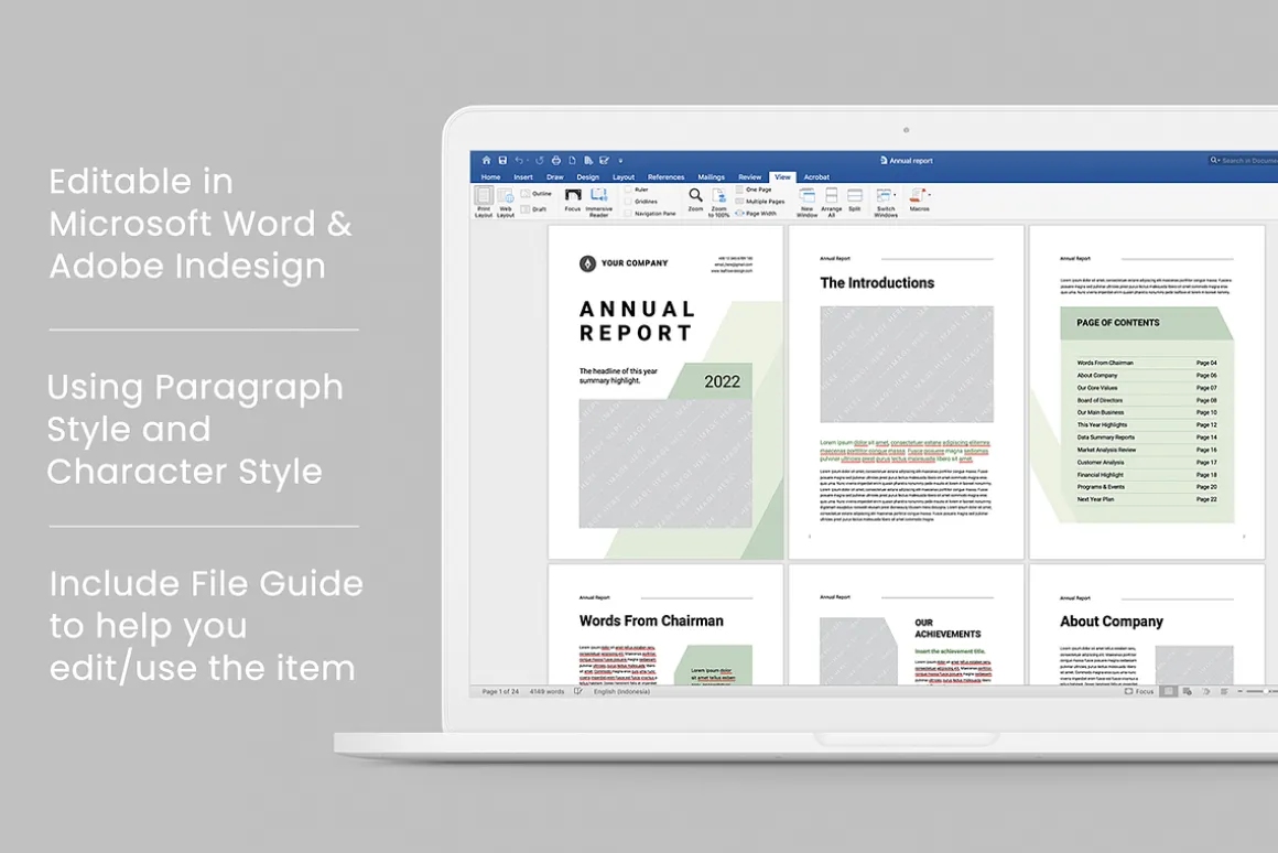 Annual Report | MS Word & Indesign