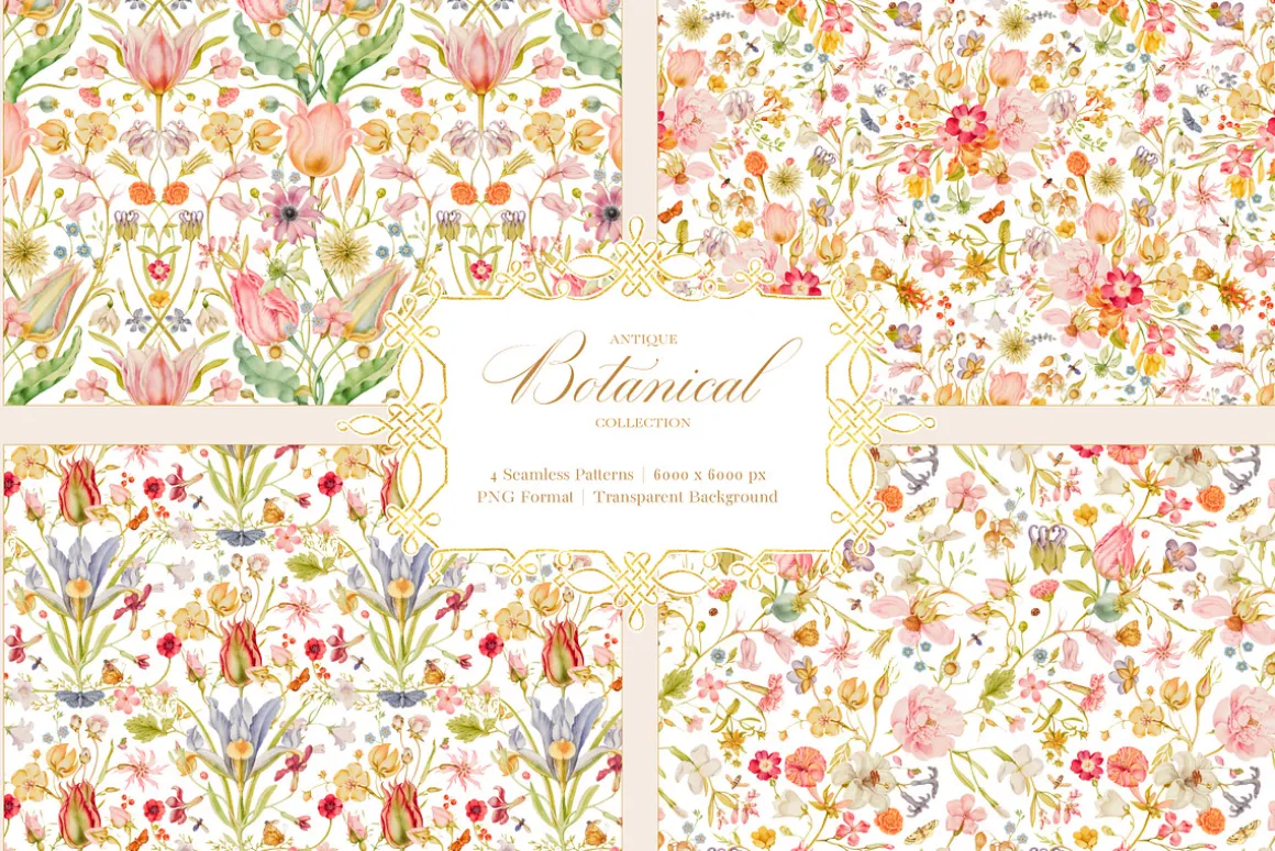 Antique Botanical Floral Collection