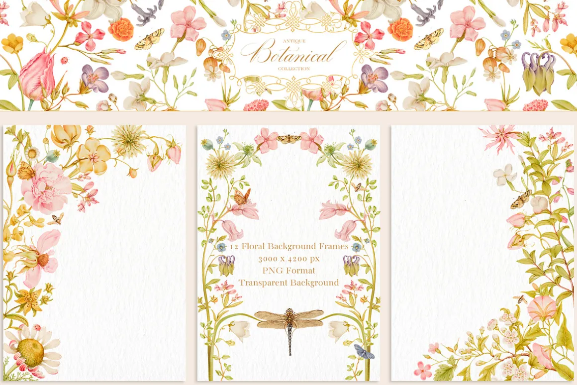 Antique Botanical Floral Collection