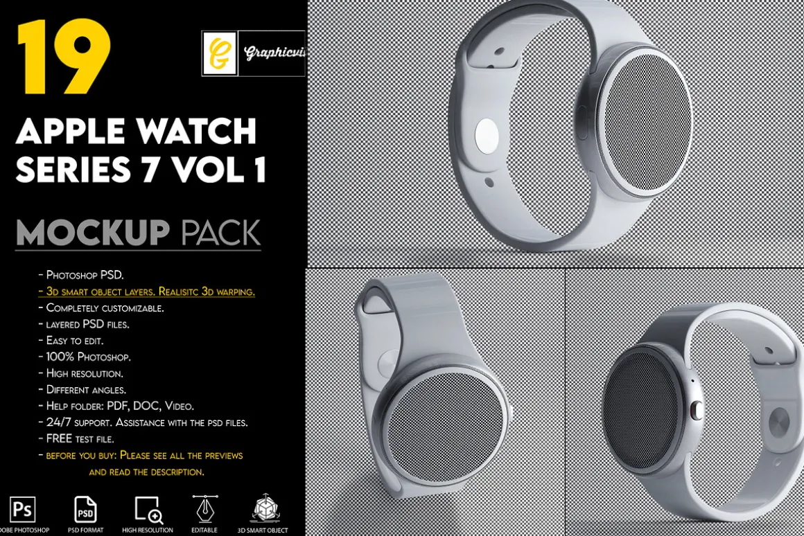 Apple Watch Series 7 vol 1 Mockup