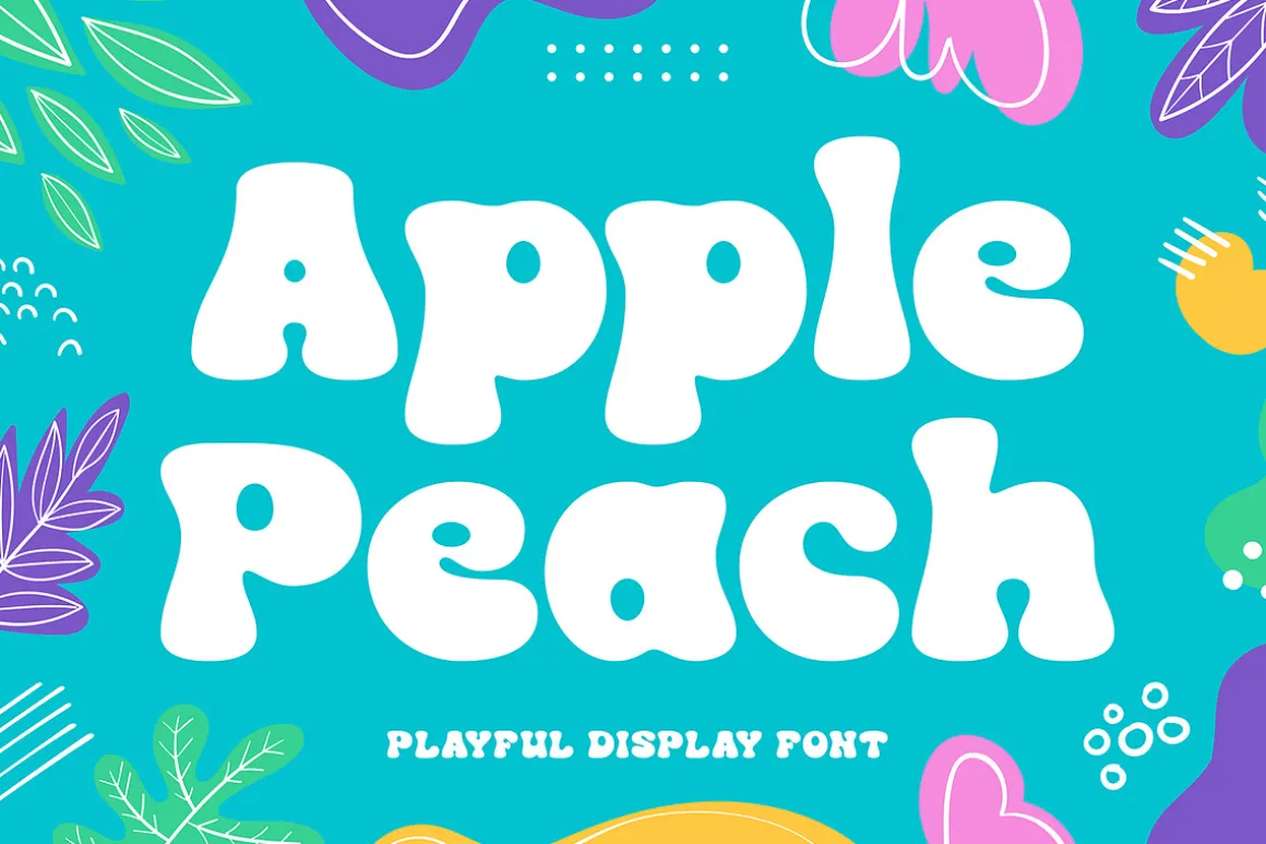 Apple Peach | Playful bubble Font