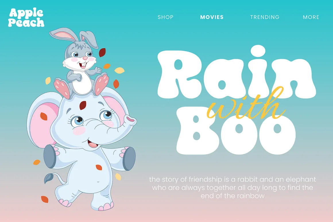 Apple Peach | Playful bubble Font