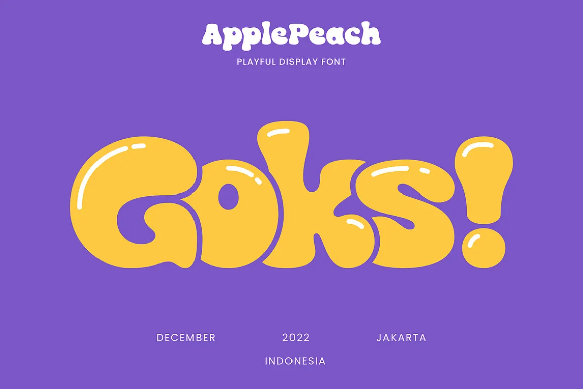 Apple Peach | Playful bubble Font