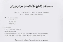 A0 Printable Wall Calendar 2025/2026