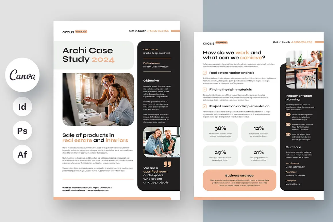 Arcus Case Study Canva Template