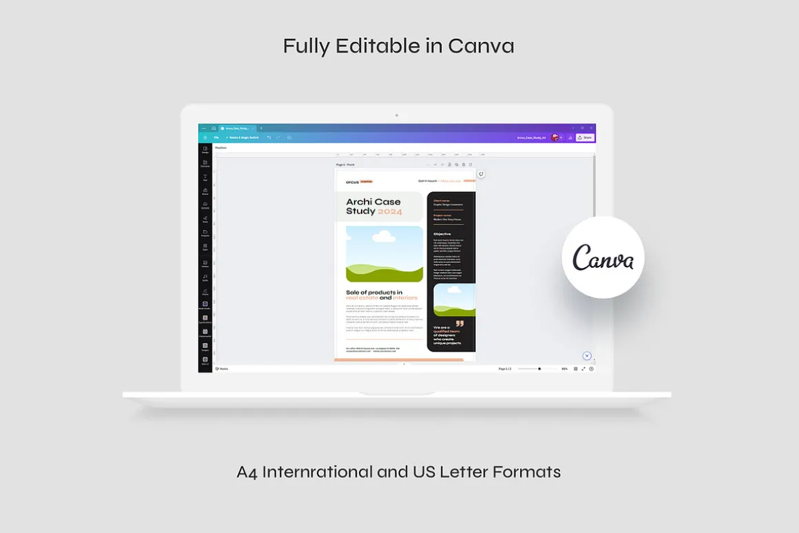 Arcus Case Study Canva Template