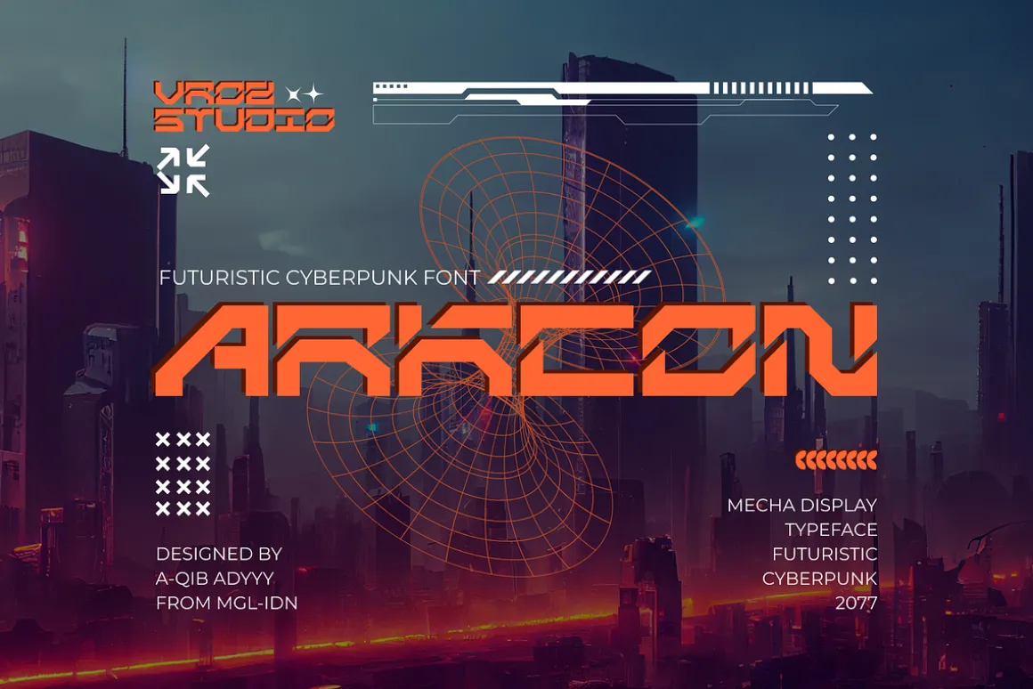 ARKCON - Futuristic Cyberpunk Font