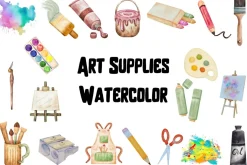 Art Supplies Watercolor PNG Clipart
