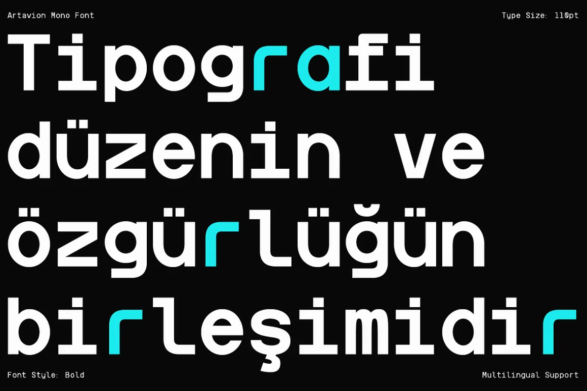 Artavion Mono - Monospace Typeface