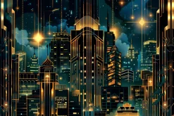 Art Deco Cityscape Night
